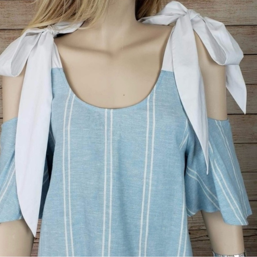 Abound Blue Ruffled Tie Front Sundress - Picture 2 of 3
